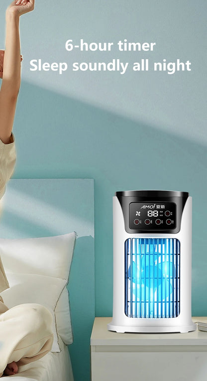 Multifunctional Portable Air Cooler Cold Air-cooled Fan Small Humidification Air Conditioner Natural Fan for Home Office Desktop