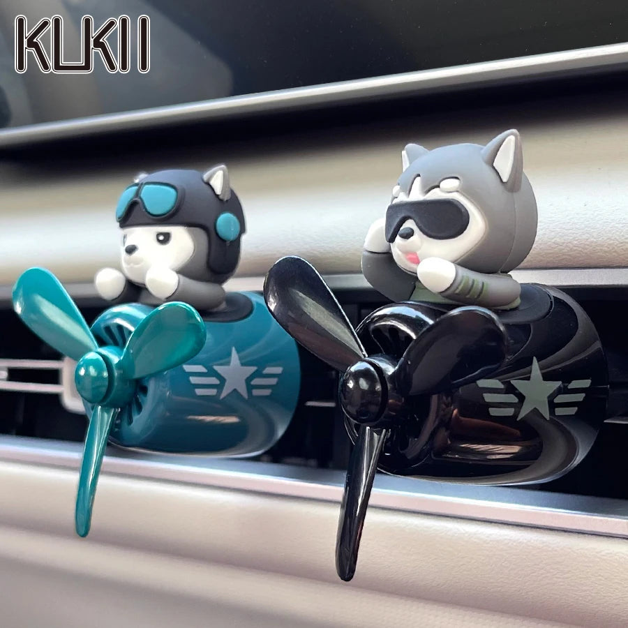 No perfume DIY fragrance Pilot dog car air freshener rotating plane ornament vent aroma diffuser decoration accessories cool fun