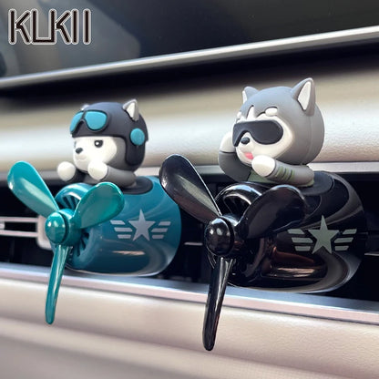No perfume DIY fragrance Pilot dog car air freshener rotating plane ornament vent aroma diffuser decoration accessories cool fun