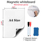 A4 Size Magnetic Whiteboard Vinyl Fridge Dry Erase White Board Refrigerator Magnet Note Flexible Remind Message Boards