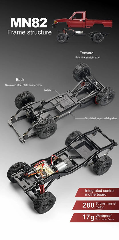ZWN MN82 MN82S LC79 1/12 Full Scale RC Pickup Short Truck 4WD Remote Control Climbing Off-road Car Toys for Kids Christmas Gifts