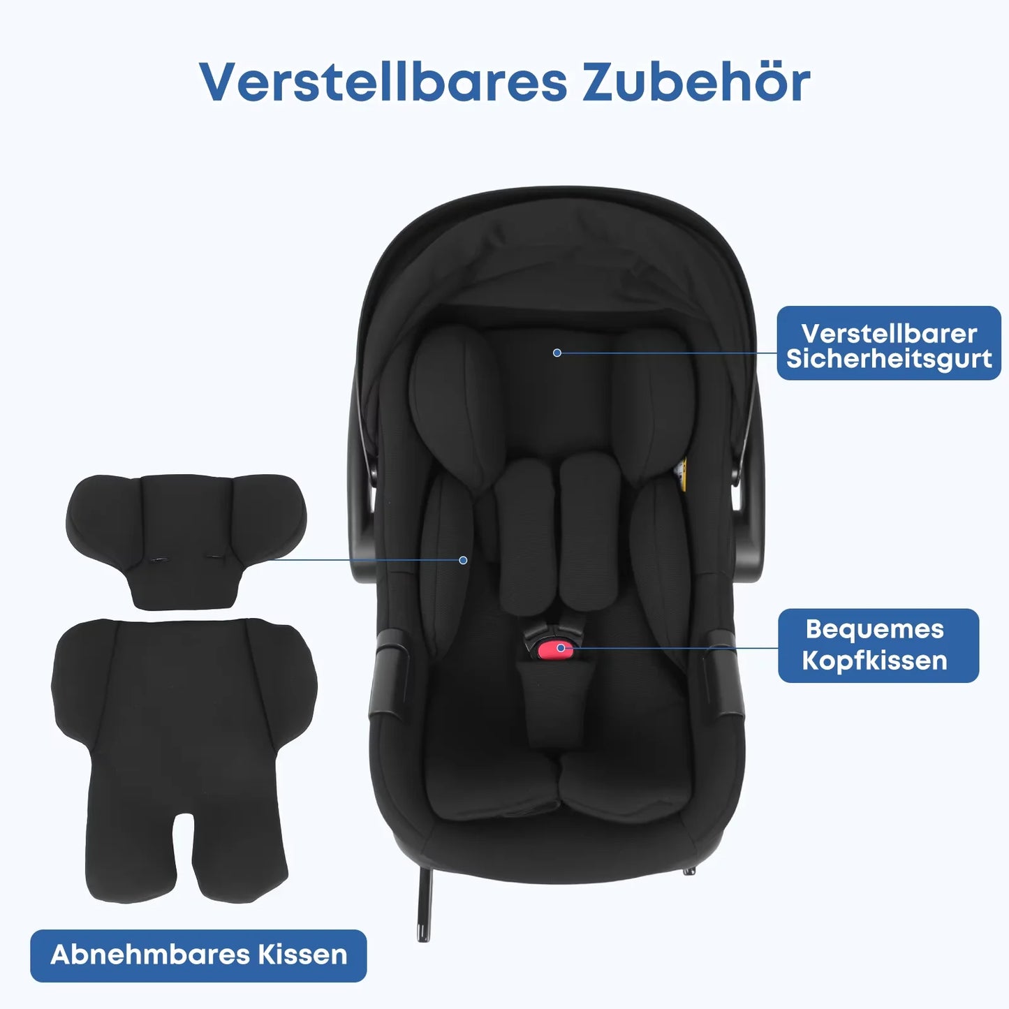 Babyvoyage Black Baby Car Seat with Isofix Base Station UPF45+ Sun Protection Comfortable Breathable Mesh I-Size Infant Car Seat