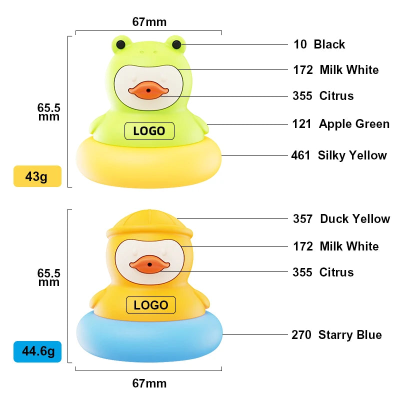 BPA Free Baby Silicone Bath Toys Cute Duckling&Frog Shape Floating Water Toy for Infants Toddlers Fun Bathroom Toys Babies Gifts