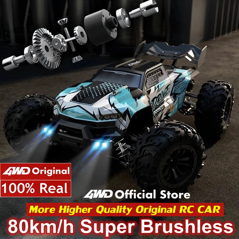 4WD 1:16 80KM/H Super Brushless 50KM/H Brushed RC Car 4x4 Off Road Remote Control High Speed Drift Racing Truck Buggy Toy Gift