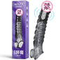 Male Vibrating Threaded Crystal Sleeve Silicone Penis Sleeve Couple Sex Bdsm