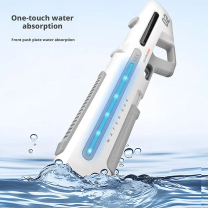 Electric Water Gun Powerful Automatic Squirt Toy Summer Beach Pool Outdoor Game Dual Mode Manual Water Blaster with LED Light
