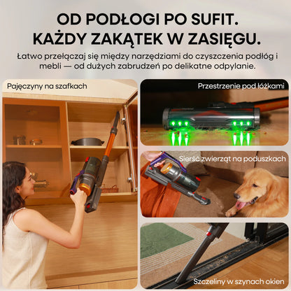 Erabros EV7 Cordless Vacuum Cleaner 70KPa 550W Handheld Stick Vacuum, 70Min Runtime, with Charging Storage Base, Anti-Tangle Brush, with Aroma Design, Powerful Cordless Vacuum Cleaner for Home Clean Carpet Hard Floor Pet Hair