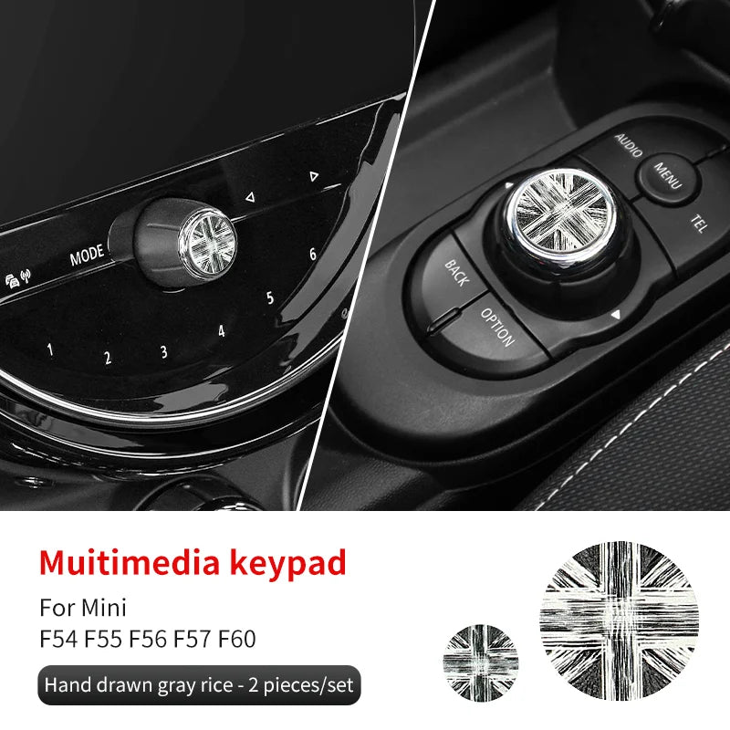 Central Control Volume Multimedia Button Knob Sticker for MINI Cooper F55 F56 F57 F60 Countryman Leather Car Interior Styling