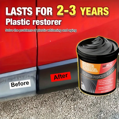 150g Black Crystal Plastic & Rubber Repair Paste - Instant Interior Scratch Renovation, Anti-Aging & Fade Resistant