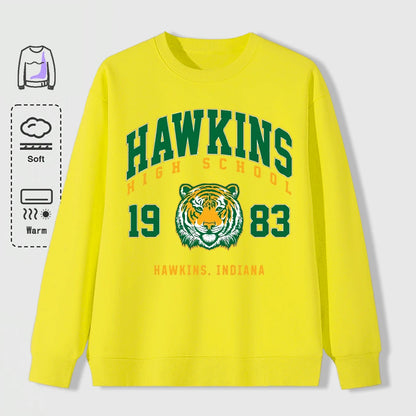 Hawkins 1983 Mighty Tiger Pullover For Men Autumn Oversize Long Sleeve Casual All-Match Clothing Unisex O-Neck Fashion Retro Top