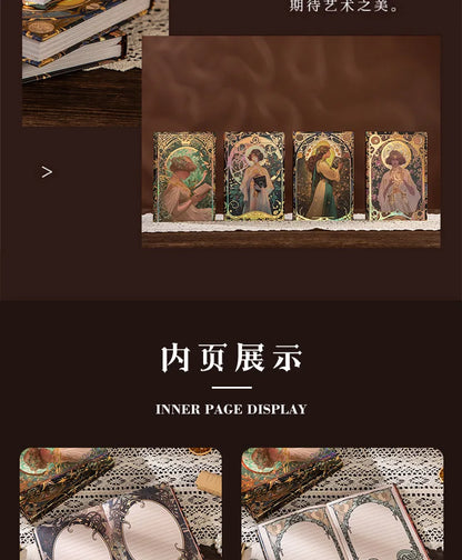 Renaissance A5 Notebook,Oil Painting Hardcover Illustrations,Full-Color Handbook,128 Sheets/Book,100GSM,Professional Handbook