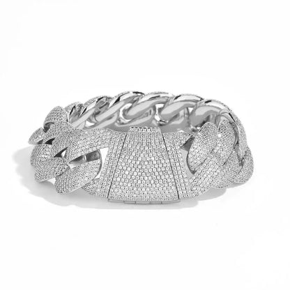 ESKEEM 2/3/4/6Row Full Diamond Bubble Cuban Bracelet 10/13/18/20/22MM CZ Stone Iced Out Hip Hop Jewelry Cuban Bracelet Women Men