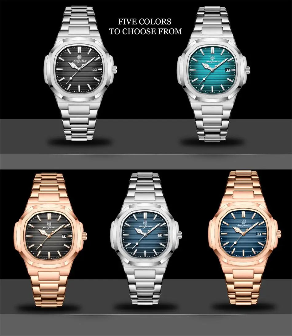 2026 New For Men Fashion Brand Male Watch Waterproof Luminous Stainless Steel Watches  Date Week Casual Quartz Men's Clock Reloj