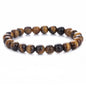 1pc Vintage Beaded Bracelet Natural Stone Lava Stone Tiger Eye Stone Beaded Bracelet