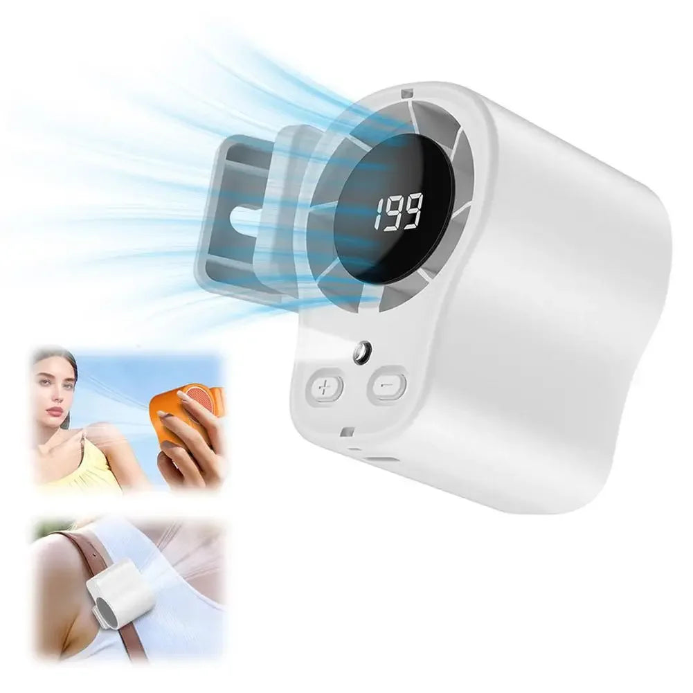360 Rotatable Semiconductor Cooling Fan USB Rechargeable Clip Fan Quiet Design with LED Screen for Car & Camping