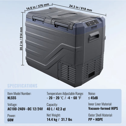SucceBuy 8L to 75L Car Refrigerator Fridge Portable Icebox Single&Dual Zone w/Blue Tooth Temp Adjustable for Outdoor Camping RV