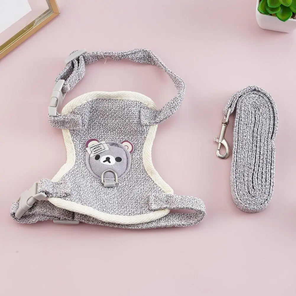 Newest Cute Cat Harness and Leash Set Bunny Pet Accessories Vest Harnesses Small Dog Leashes for Outdoor Walking Pets Supplies