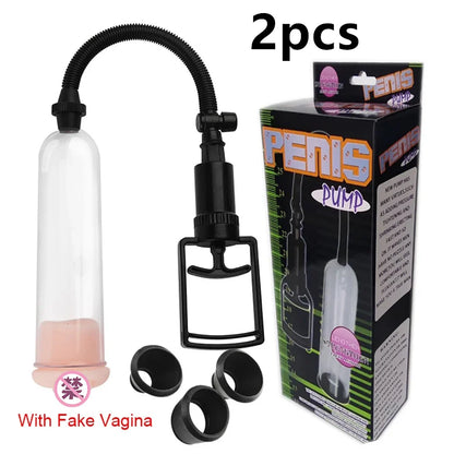 Male Penis Pump Dick Stimulate Extender Masturbator For Man Vacuum Pump Manual Penis Enlarger Big Dick Lasting Trainer Sex Toy