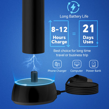 Smart Wireless Charging Rotating Electric Toothbrush, 3 Modes Rechargeable Rotation Toothbrush Compatible with Oral B Brush Head