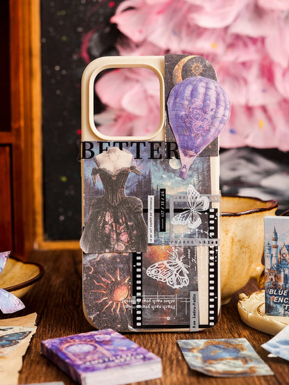 50 Sheets Per Book of Exquisite Illustration Materials Book, Various Themes Patterns, DIY Scrapbook Planner Decoration Supplies