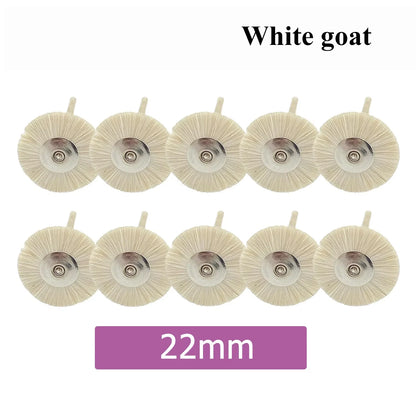 10Pcs/Bag Dental Odontologia Polishing Brush Wheel Rotary Tools 2.35mm HP Shank Wool Goat Cotton Black Buff Dentistry Laborator