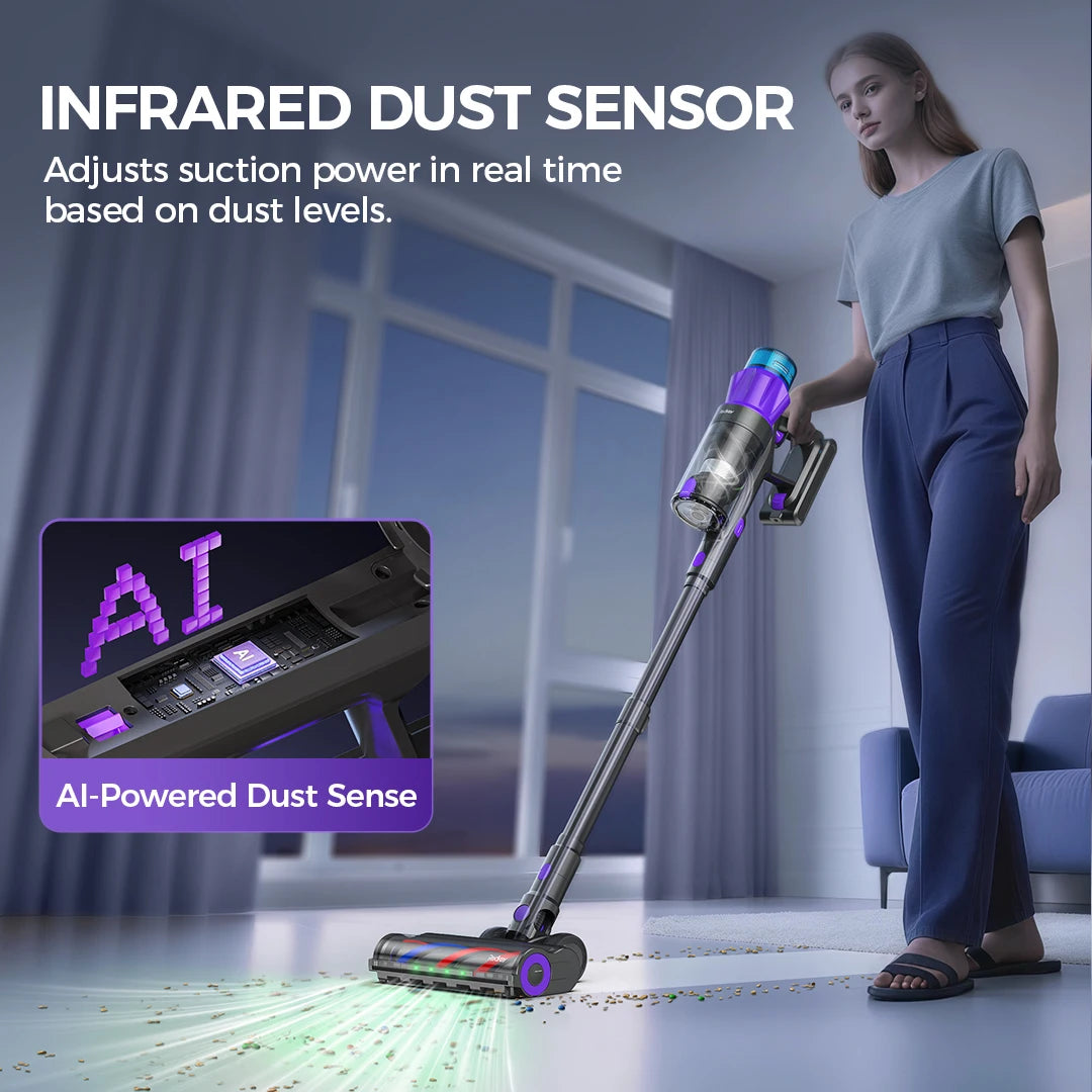 RedKey P9 Pro 650W 75KPA Suction Power Cordless Vacuum Cleaner 70 Mins Runtime Versatile Stick Vacuum for Home&Car Floor Cleaner