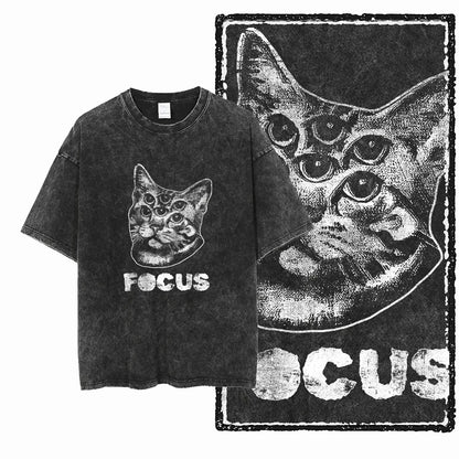 COOLMIND DB Cat Printed Cotton Acid Washed Exclusive Graphic Unisex T Shirt Cool Streetwear Men Tshirts Big Size Tee for Men