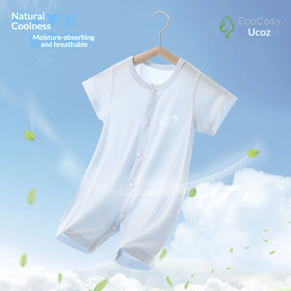 Baby Summer Short Sleeve Thin Air Conditioning Suit Breathable Cool Sensation Lightweight Jumpsuit for Crawling Infants