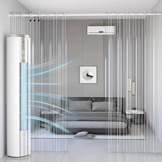 No Punching PVC Door Curtain, Large Hole Transparent,Summer Cool, Kitchen Oil Barrier, Waterproof Mildew-Proof, Clear Strip Door