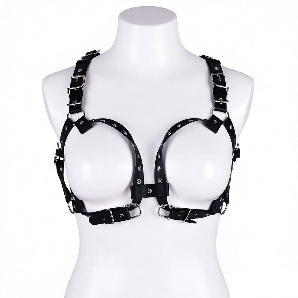 ANOSX Breast Bondage Harness Belt Sexy Exotic Clothing BDSM Bra Chest Straps Leather Bed Restraint Sex Toy Gothic Clothing ﻿