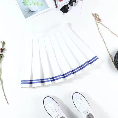 Fashion Preppy Style Pleated Skirts Women 2025 Spring Summer New A Line Short Dress Sweet Girl High Waist Petchwork Skirt Street