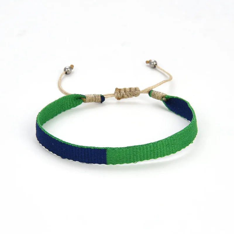 KKBEAD Wholesale Handwoven Bracelet Colombia Cloth Braided Wristband Bracelets for Women Men Gift Hippie Boho Friendship Jewelry