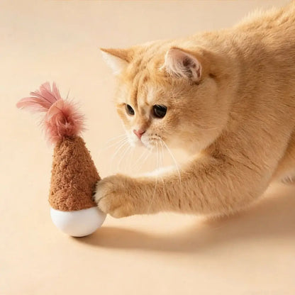 Creative Feather Tumbler Wobbler Wobbler Design Non-toxic Cat Supplies Bite-resistant Attractive Interactive Cat Solo Play