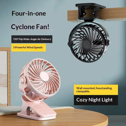 Stroller Fan for Baby Stroller Cart Hanging Fan Clip Mini Fan USB Quiet Electric Clip Fan Home 3 Speed Desktop Small Cooling Fan