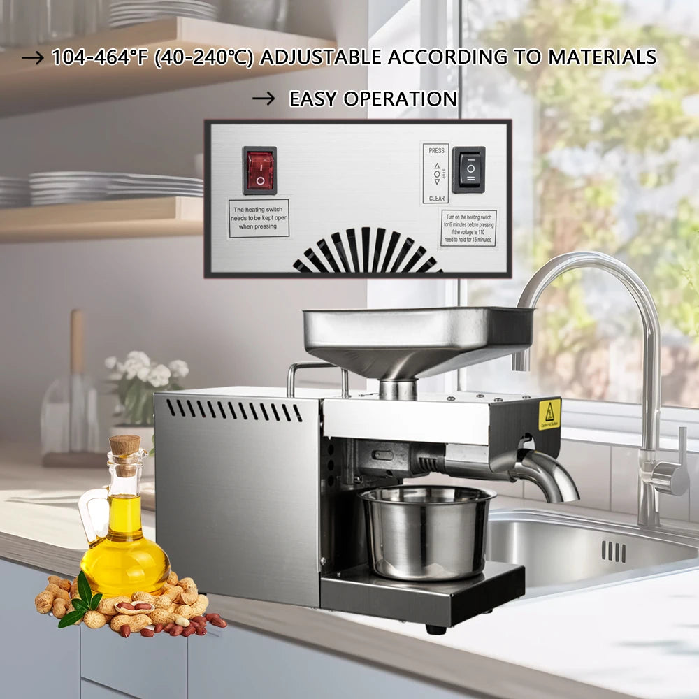 1500W 110V/220V Automatic Cold Press Oil Machine, Cold Press Machine, Sunflower Seeds Oil Extractor, Cold Press Extract