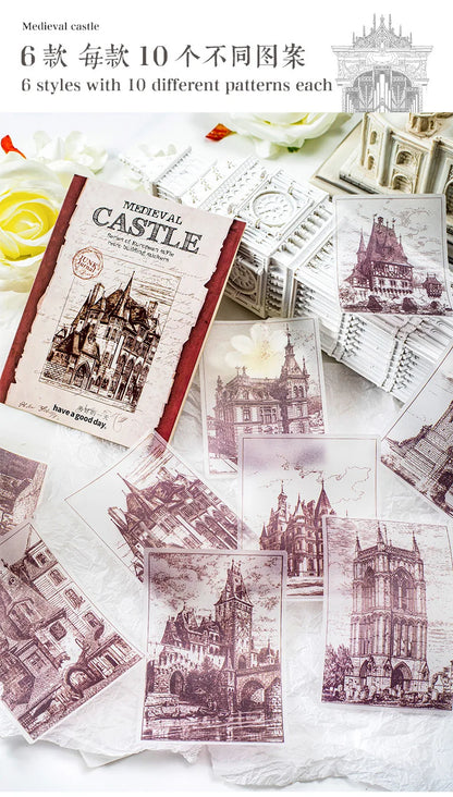10pcs/lot Memo Pads Material Paper Medieval Castle Journal Scrapbooking paper Card Background Decoration Paper