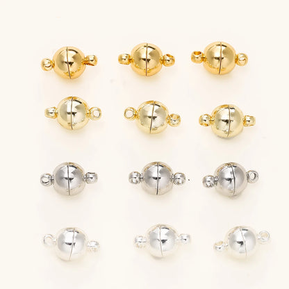 4/6pcs/lot 8*14MM 14K/18K Gold Plated Metal Brass Magnetic Bracelet Clasp Beads for DIY Jewelry Making Findings Accessories