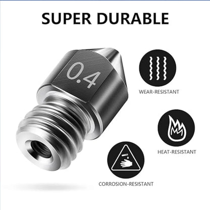 Creality MK8 Nozzle 5PCS 0.2/0.4/0.6/0.8/1.0mm M6 Threaded Stainless Steel for 1.75mm Filament 3D Printer Extruder Print Head