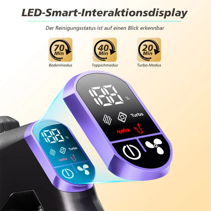 550W Cordless Vacuum Cleaner Brushless Motor System Interactive LED Digital Display Anti-Tangling Hair Cleaning System Powerful Suction Handheld Floor Cleaner For Home Carpet Hard Floor Pet Hair