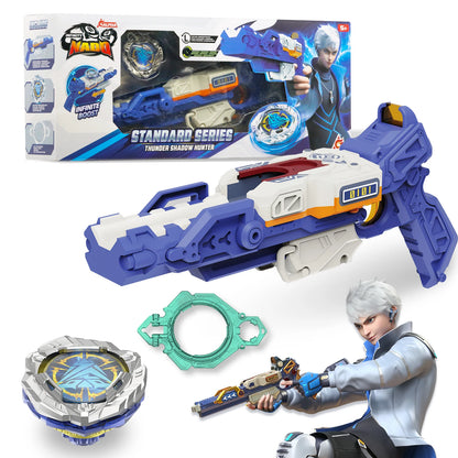 INFINITY NADO S7 Battle Top with Bow Launcher Infinite Acceleration, Metal Defense Type Battle Toy, Right-Spinning Top Game Toys