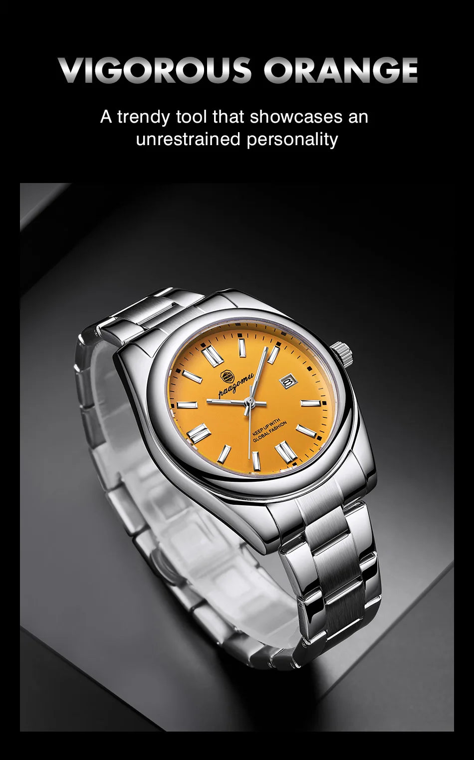 2026 PAAZOMU Fashion Men Stainless Steel Watch Luxury Calendar Quartz Wrist Watch Business Watches Man Clock relogio masculino