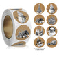 500pcs/ROLL Kraft Paper Christmas Stickers New Year Thank You Stickers Christmas Decoration for Card Gift Box Package 1inch