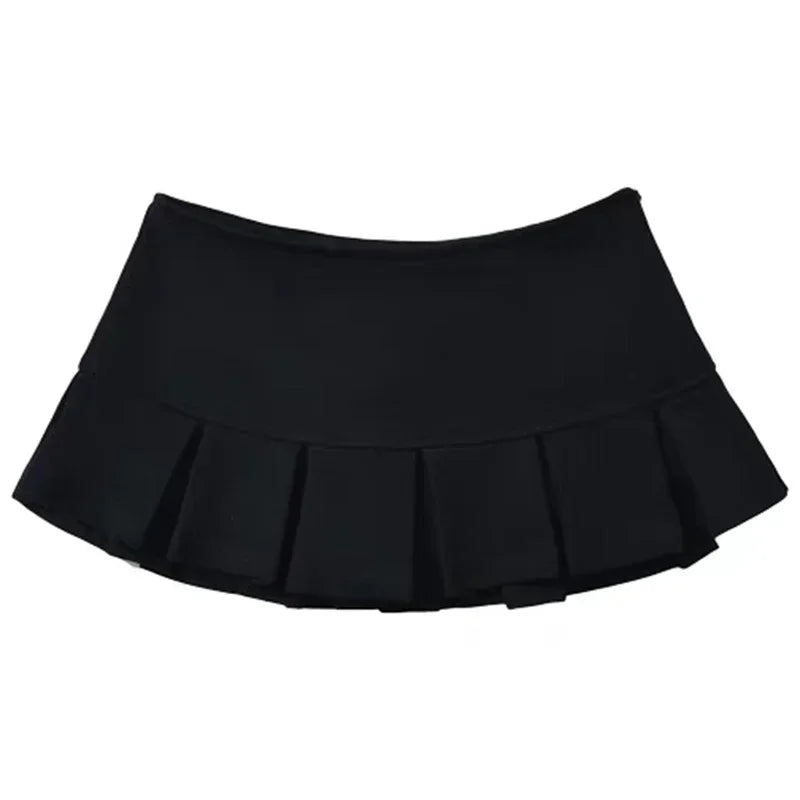 2025 Sexy High Waist Pleated Mini Skirts Women Streetwear A Line Super Short Skirts Woman Korean Fashion Gray Skirt with Shorts