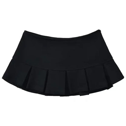 2025 Sexy High Waist Pleated Mini Skirts Women Streetwear A Line Super Short Skirts Woman Korean Fashion Gray Skirt with Shorts