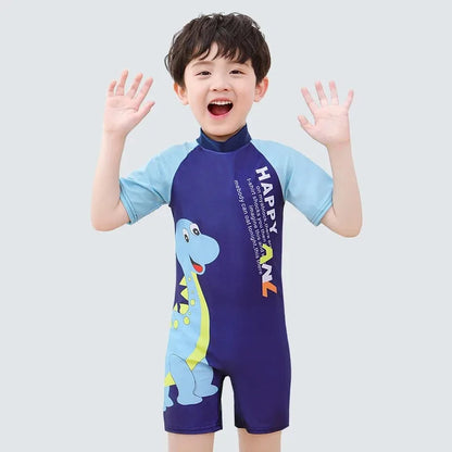 2-10T Summer Kids Boy Swimsuits Vacation Beach Pants Long sleeve Tops with Hat Toddler Sets Fashion Children Surfing Swim Suit