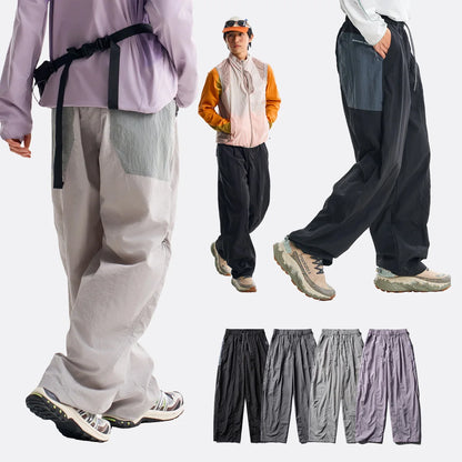 Men Women Splice Fashion Outdoor Loose Casual Lightweight Quick Dry Sports Cargo Baggy Pants Track Trouser Jogger Sweatpants