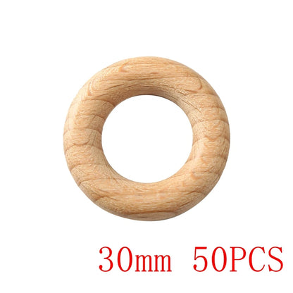 Let‘s Make 50pcs  Wooden Rings DIY Customize Logo 98/70/55/40mm Smooth Surface Natural Maple Wood Rodent Baby Teething Bpa Free