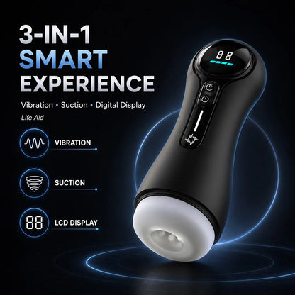 Automatic Male Vibration Masturbator Blowjob Sucking Machine Masturbation Cup Silicone Vaginal Sex Toys for Men Adult Goods