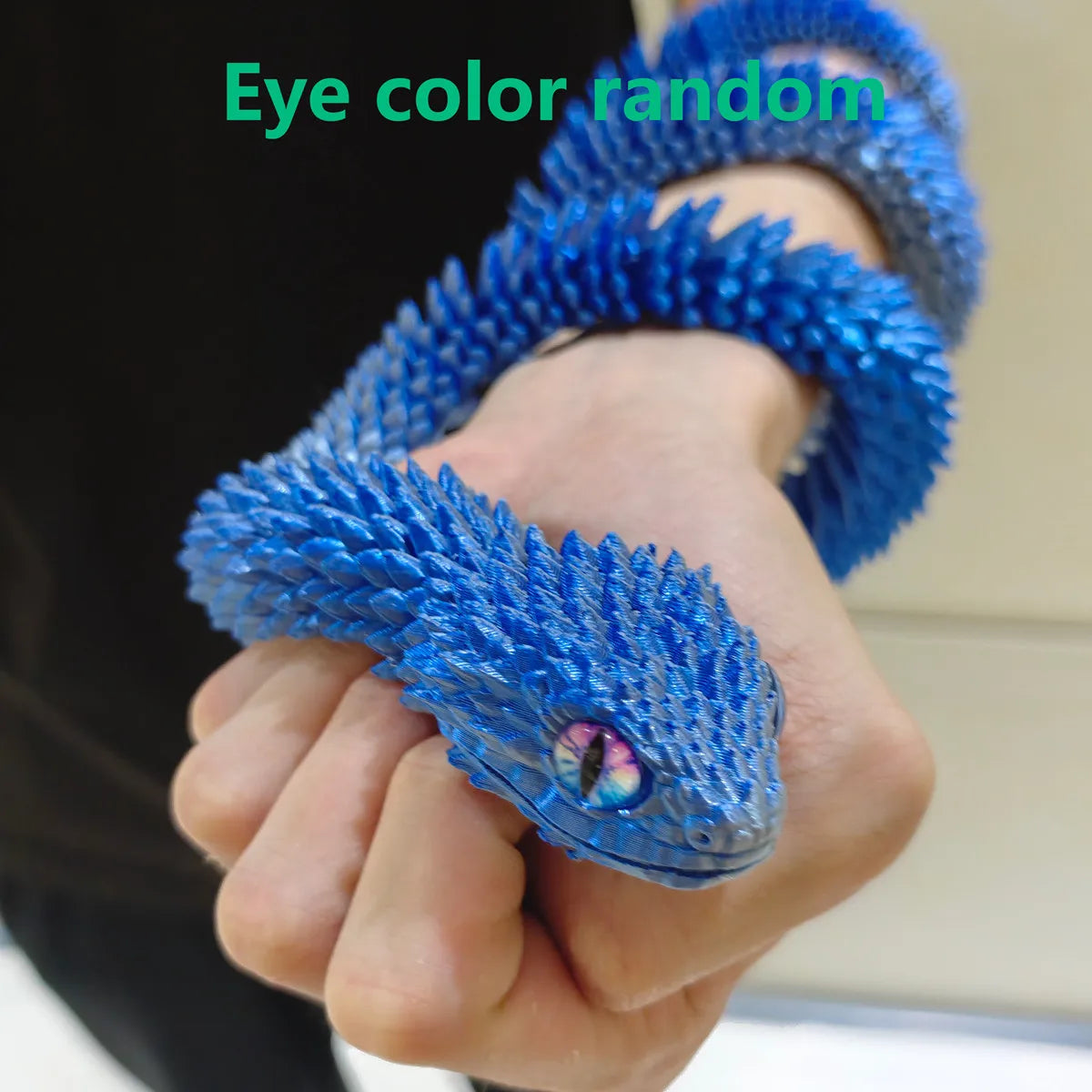 85Cm/33.46In Snake Statue Moveable Joints Animal Model Home Desktop Decoration Ornament Gift Collectible Statue