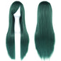 Soowee 80cm Long Synthetic Hair White Purple Cosplay Wigs Party Black Hair Straight Wig Hairpiece for Women